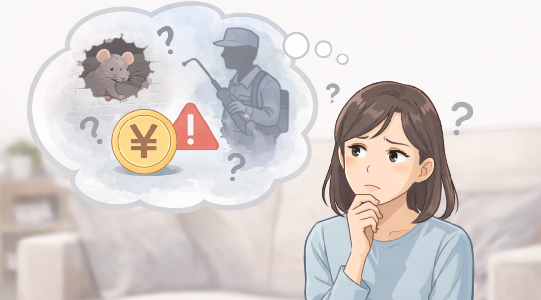 心配する女性と謎の考え