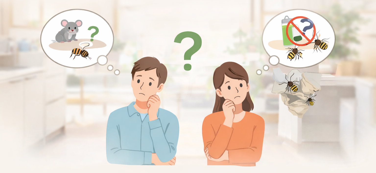 害虫対策に悩む二人